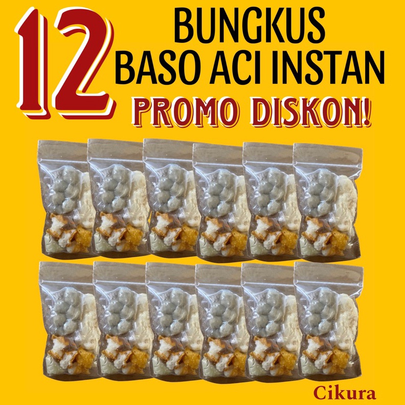 

GROSIR 12 Bungkus Boci Baso Aci Polos Ori Instan Cikura !!