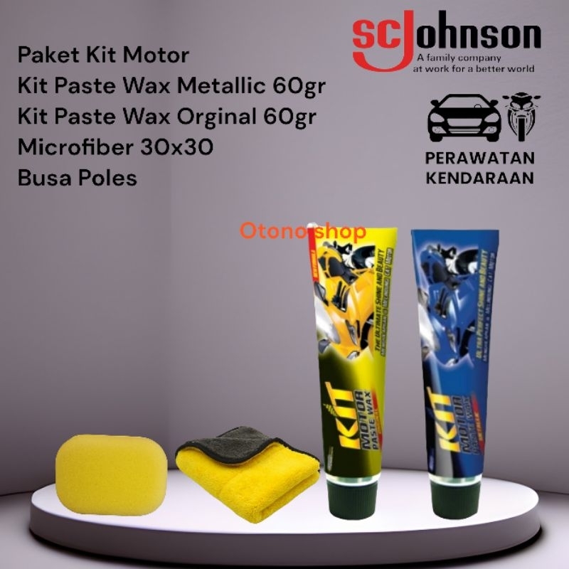 Paket Kit Paste Wax Original -Kit Paste Wax Metallic - Kit Paste Wax Original - Lap Microfiber - Bus