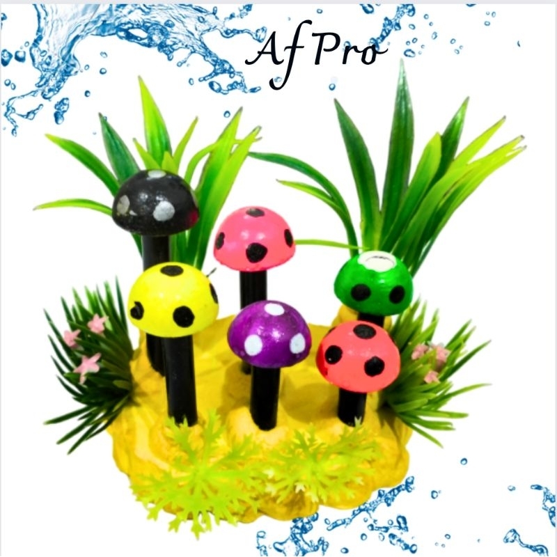 HIASAN DEKORASI AQUARIUM AQUASCAPE JAMUR MINI