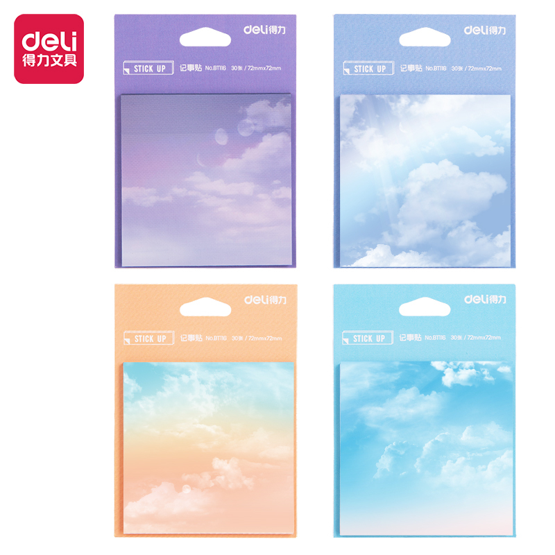 Deli Nusign Sticky Notes / Memo Tempel / Memopad Aesthetic Sky Motif Langit BT116