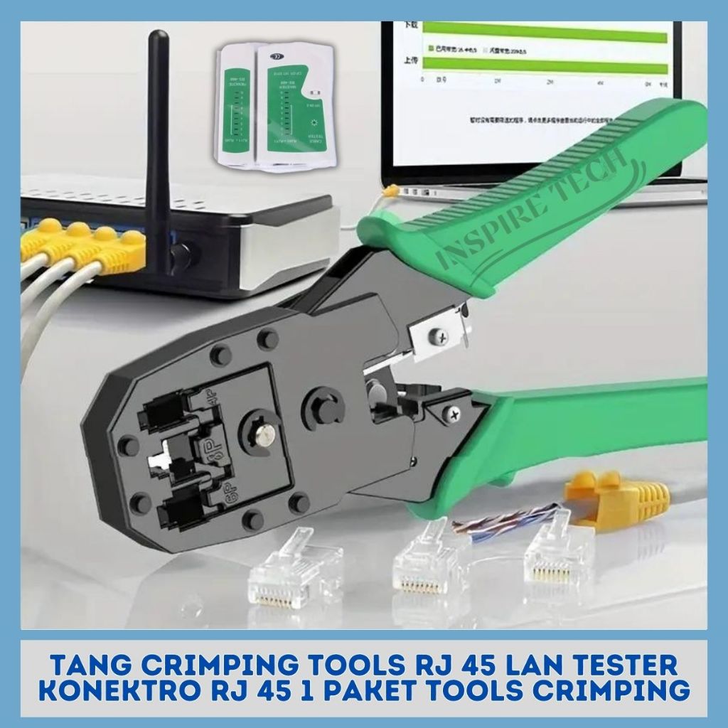 Tang Crimping Tools RJ 45 LanTester Konektro rj 45 1 Paket Tools Crimping