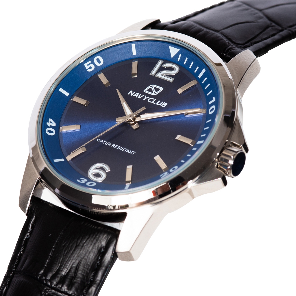 Navy Club Jam Tangan Pria Climate - Leather Strap Blue