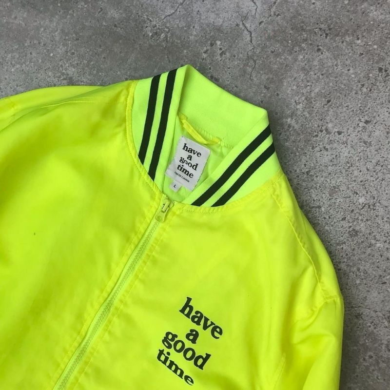 Have A Good Time Bomber Jacket *(Green Stabilo).