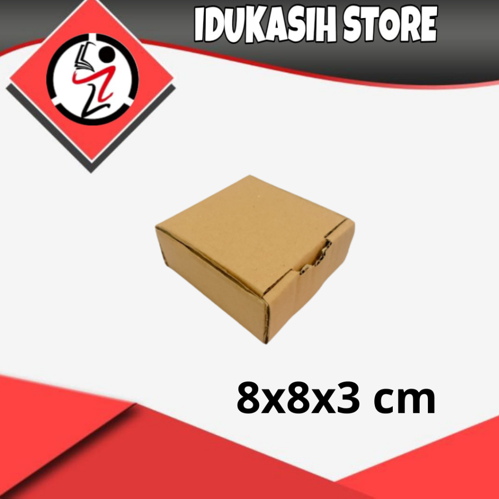 

(IDUKASIH) Kardus Diecut 8x8x3 cm | box | karton | kardus polos | custom