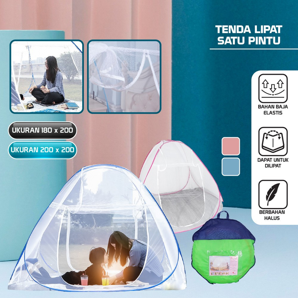Mainan Tenda Anti Nyamuk Kelambu Tidur Lipat Bayi UK 180x200 / Kelambu Lipat Anti Nyamuk Anak dan De