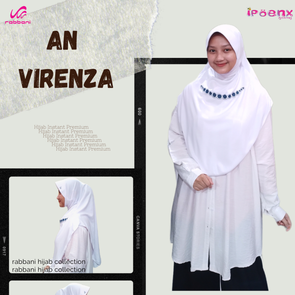 RABBANI KERUDUNG AN VIRENZA | KERUDUNG INSTANT PREMIUM | RABBANI ORIGINAL 100% | HIJAB INSTANT DEWAS