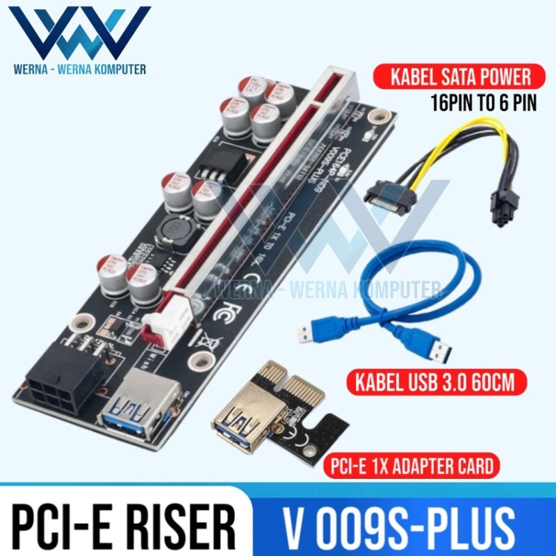 PCI-E RISER CARD MINING V009S PLUS 8 Capasitor PCIE X1 PCIE 16