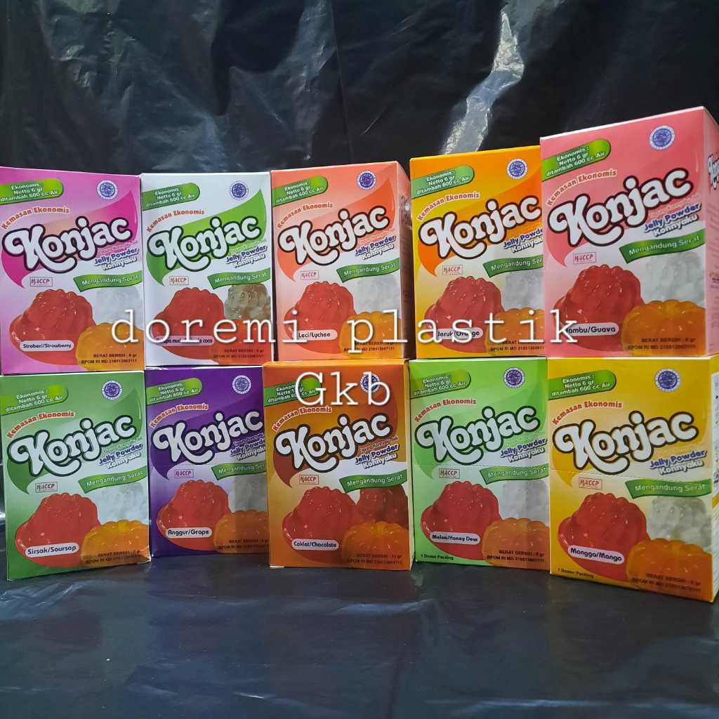 

Konjac Jelly Powder 6gr 12gr/ agar agar jeli konjac / jeli agar ager mangga coklat anggur strawberry melon jambu sirsak leci kelapa muda jeruk pcs / konjac jelly