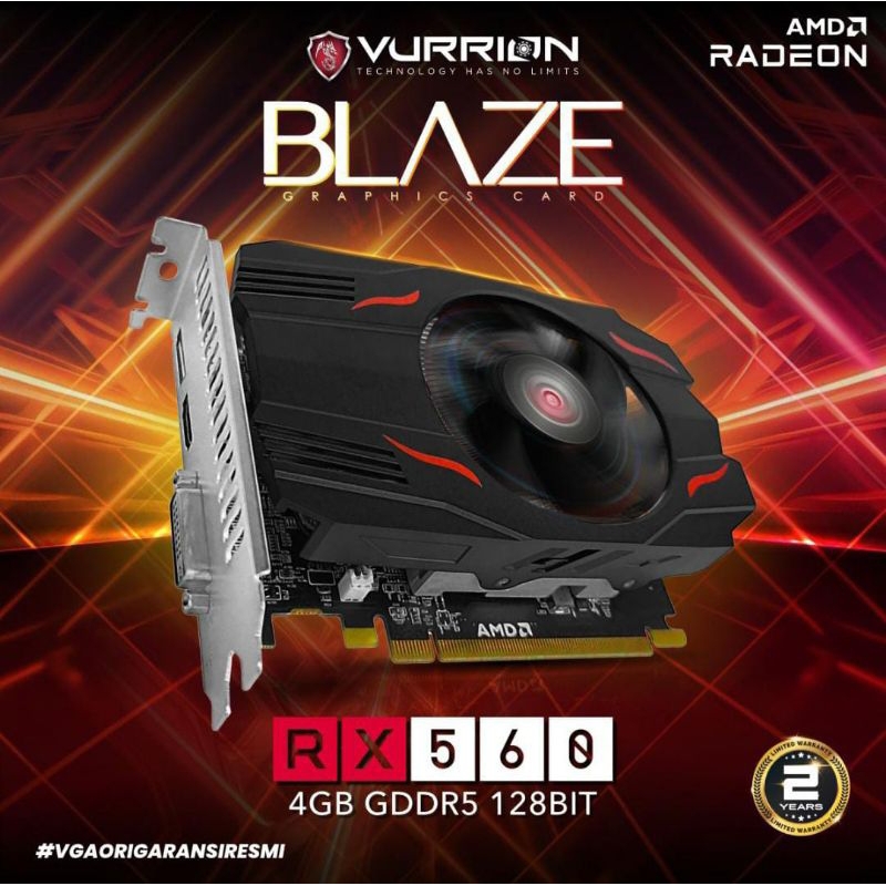 VGA GAMING AMD VURRION RX 560 4GB DDR5 128BIT