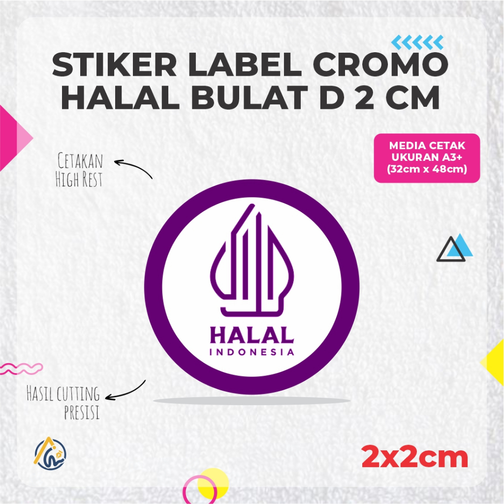 

LABEL STIKER HALAL/STIKER MAKANAN/STIKER HALAL/BAHAN CROMO 2CM
