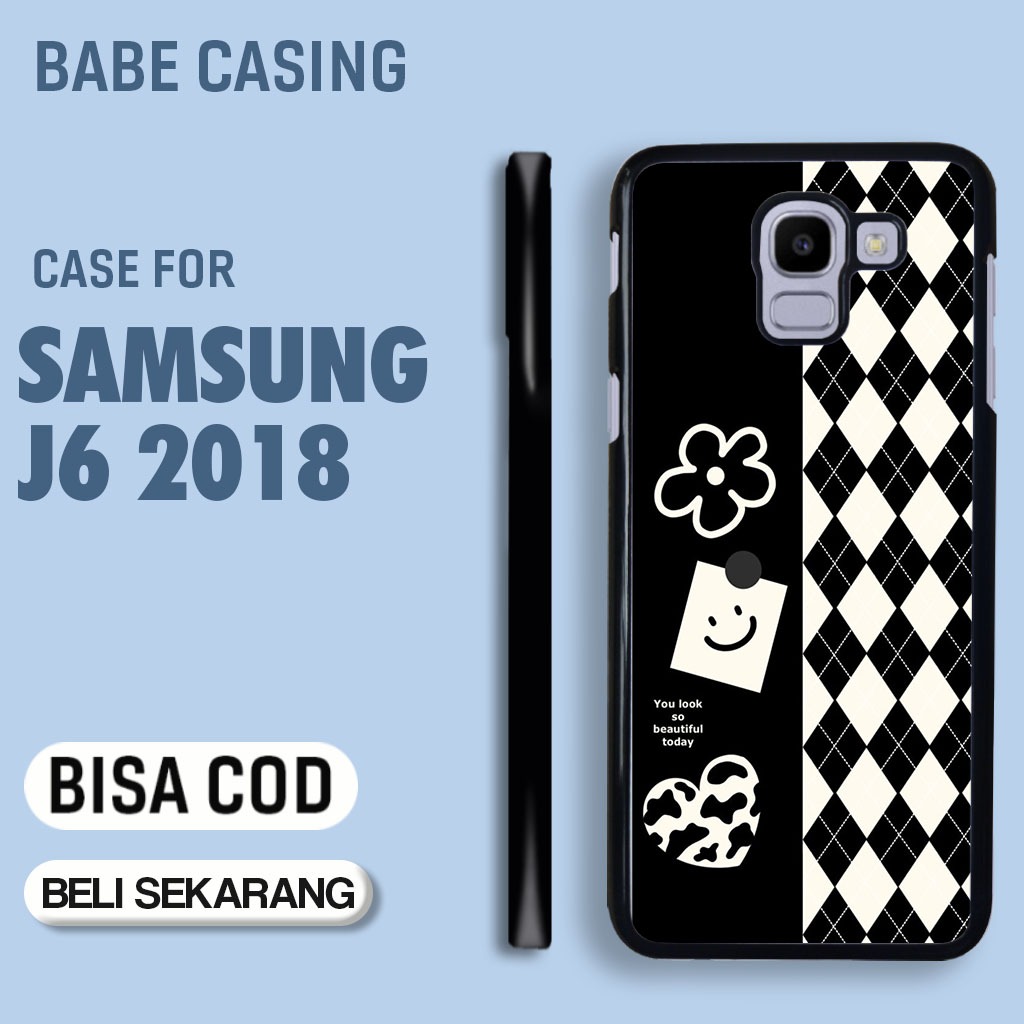 case hp samsung J6 2018 terbaru aesthetic cute 03 kolase black estetik art keren lucu unik casing co