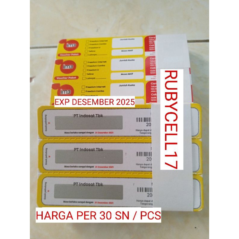 VCR INDOSAT KOSONG HARGA PER 30SN/PCS