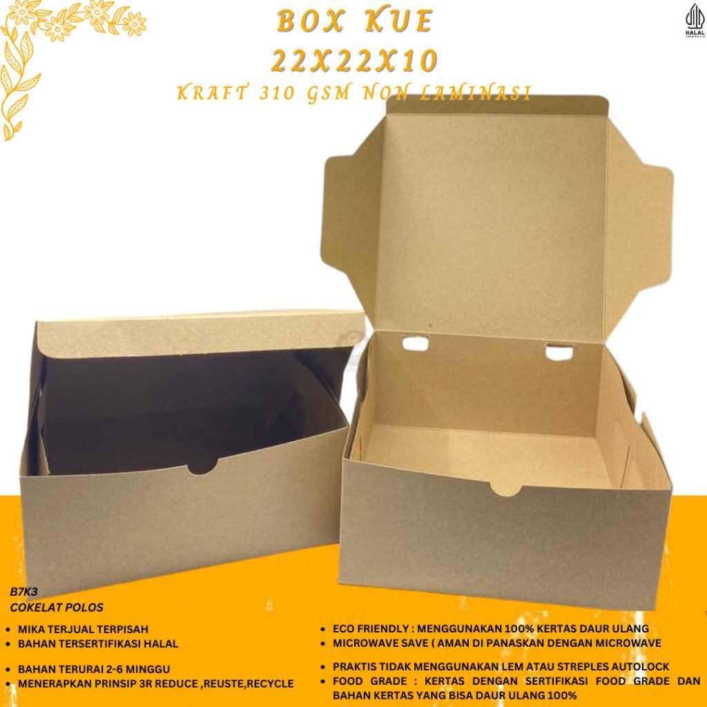 Dus Nasi 22x22 Kraft 310 Gsm Dus 22x22 Box 22x22 (B.7K3)