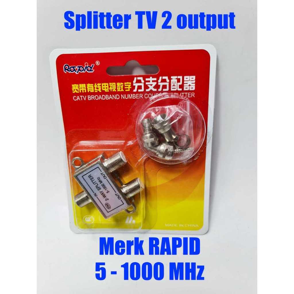 Splitter Antena TV 2 Way Spliter Antena 2 Cabang 1 Input 2 Output Pembagi Antena TV Televisi