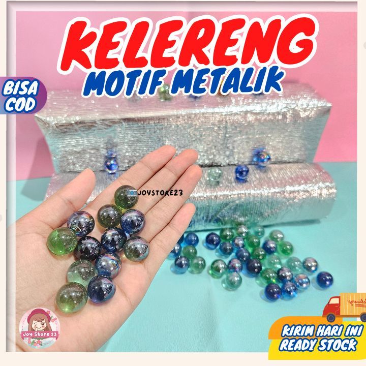 Kelereng Motif Metalik Jaring/Mainan Kelereng/ Kelereng Belimbing