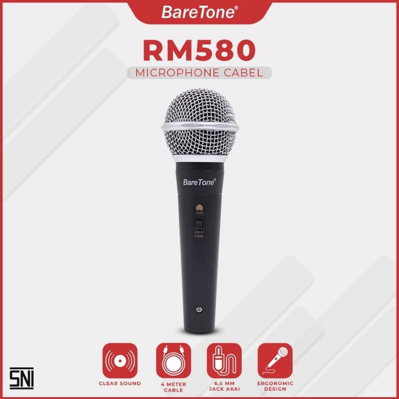 Microphone baretone RM580 mic kabel baretone original