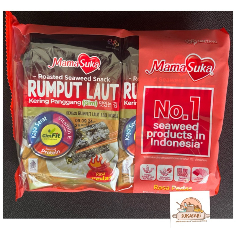 

MamaSuka Rumput Laut Panggang Nori Pedas Spicy 2 x 4.5gr pack