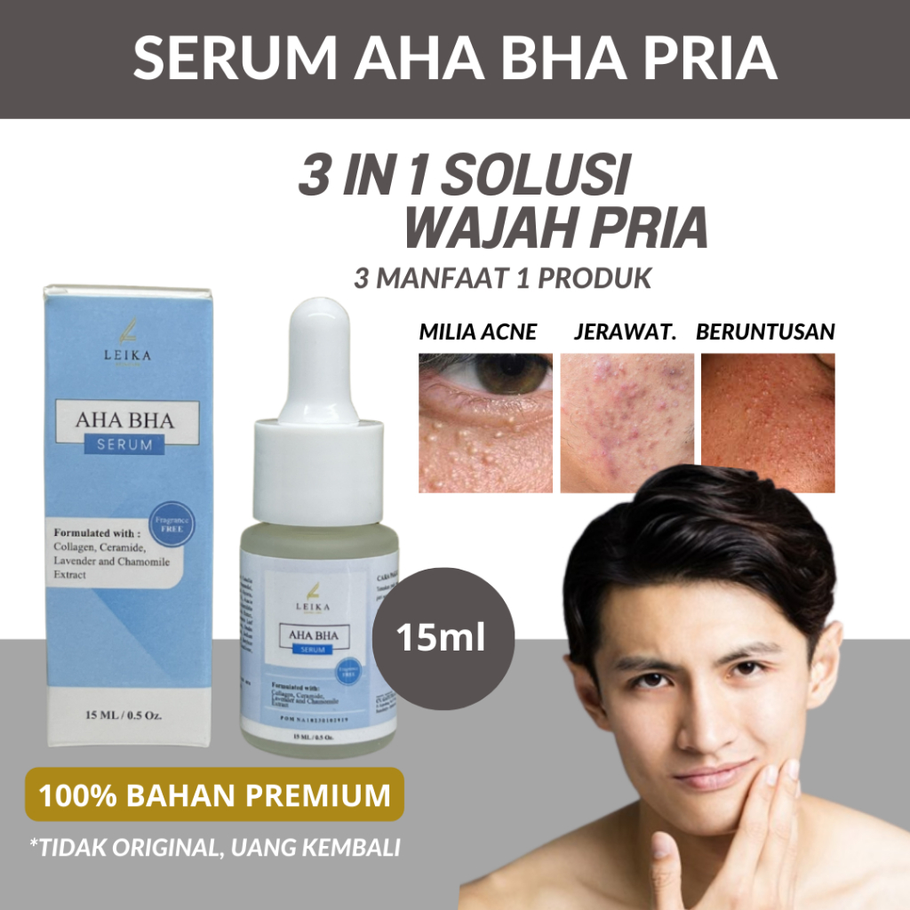 Obat Milea Pria AMPUH - Serum Milia di bawah Mata BPOM Leika Skincare Serum Jerawat Leika Skincare