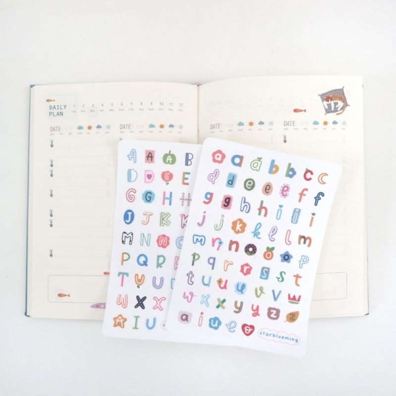 

Alphabet Colorful Sticker / Stiker Huruf Warna Warni / Journaling Deco Sticker by starblueming