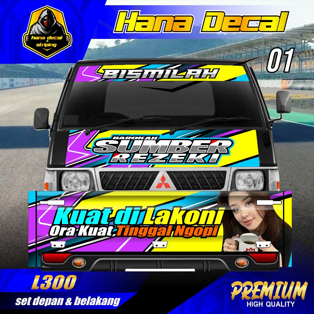 STIKER L300 pick up  SATU SET KABIN DEPAN & PINTU BELAKANG HN 01