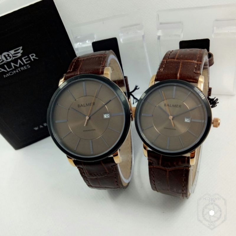 Jam Tangan Couple Balmer 7914 Kulit Free Box Garansi