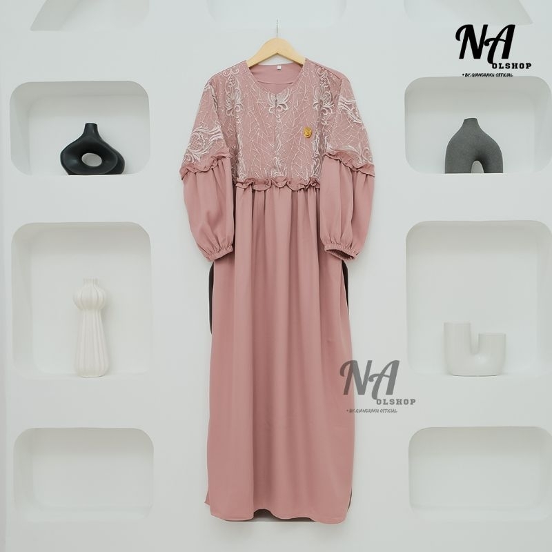 gamis brukat terbaru MARLINA DRESS gamis pesta cantik simple elegan