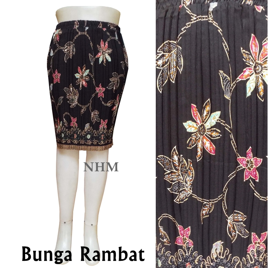 Rok Span pendek, Rok Plisket pendek, Rok bawahan kebaya motif