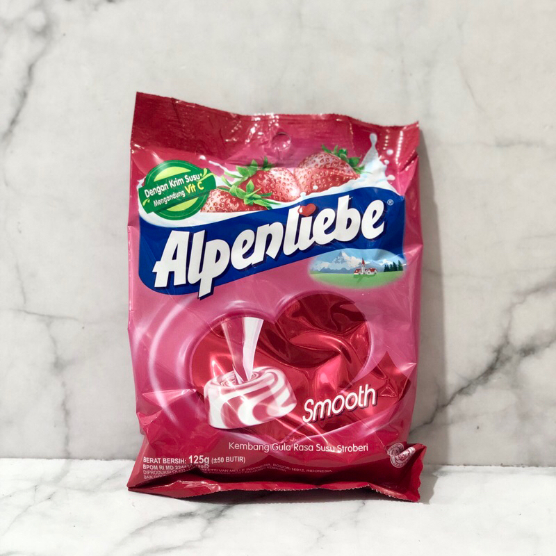 

Permen bonbon Alpenliebe smooth stroberi 125gr /bgks