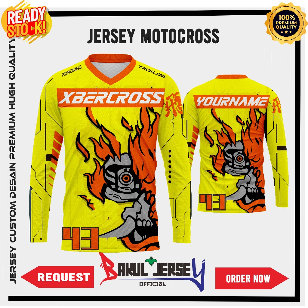 Jersey motocross lengan panjang/Jersey trabas custom desain