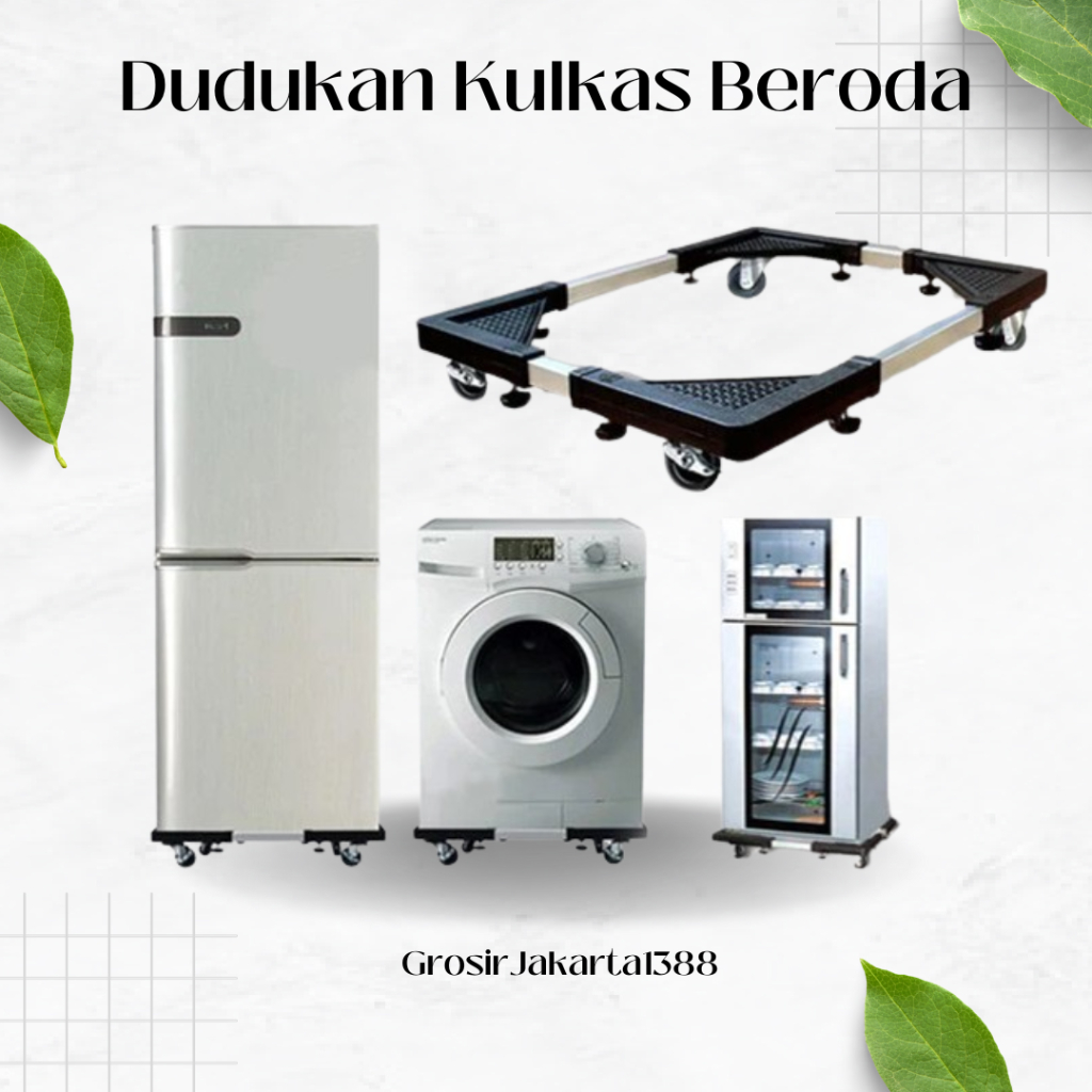 Roda Kulkas Alas Kulkas / Roda Kaki Kulkas Mesin Cuci Besi Dudukan Kulkas 2 Pintu