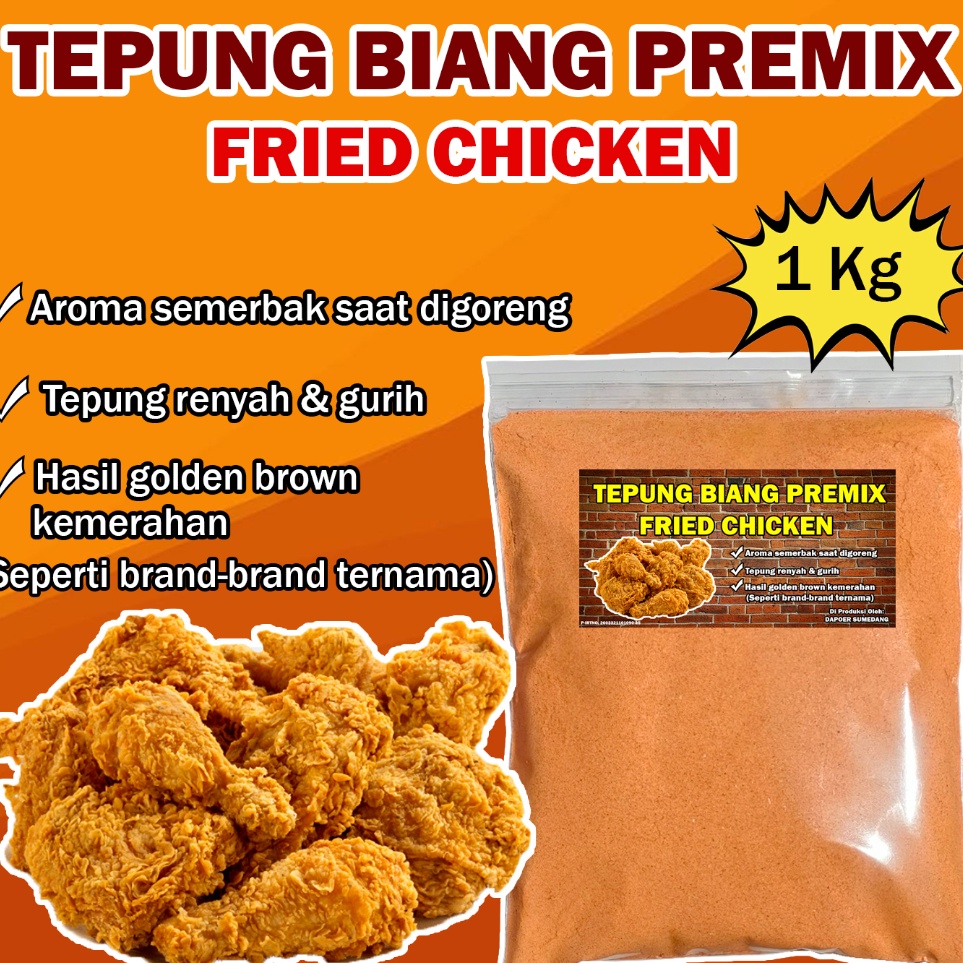 

✵Grosir✩ TEPUNG BIANG FRIED CHICKEN/BUMBU INTI PREMIX AYAM GORENG/MARINASI 1KG T33 ✺