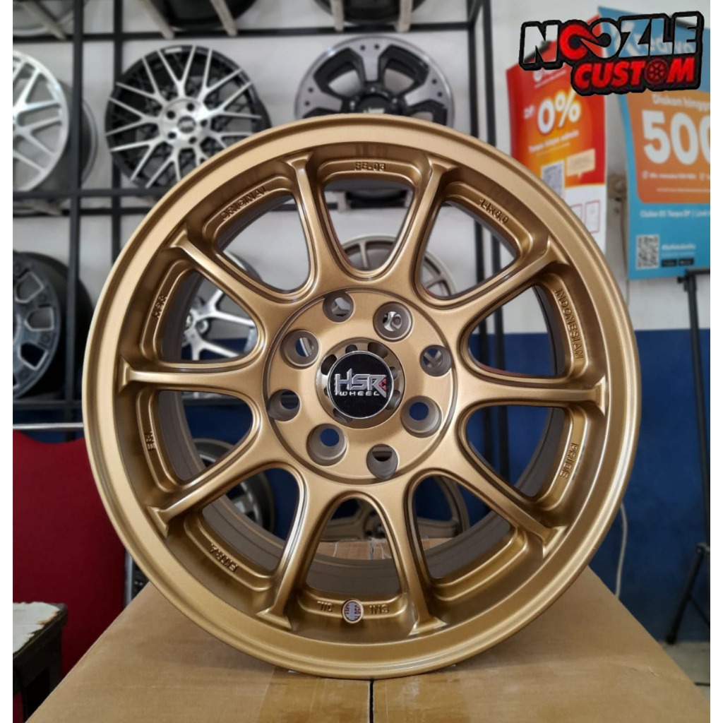 VELG MOBIL RACING R14 TYPE HSR FE03 LEBAR 6 RATA PELEK MOBIL JAZZ YARIS RING 14