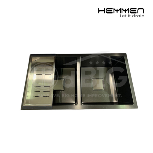HEMMEN KITCHEN SINK+AFUR+SELANG PIPA SET (WGHMS-8041DB)