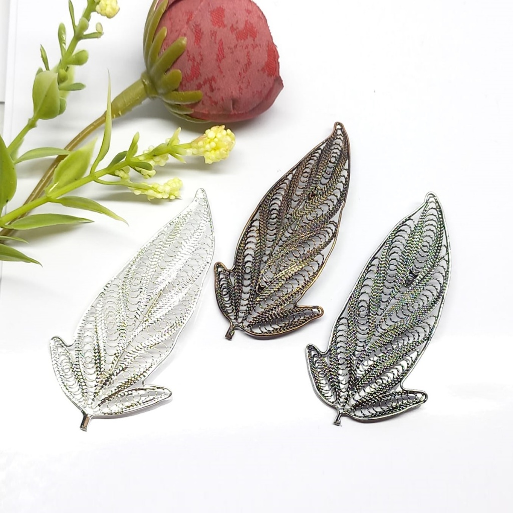 Bros Filigree Kebaya Jilbab Handmade Tembaga Krom Perak Asli Kotagede ID006