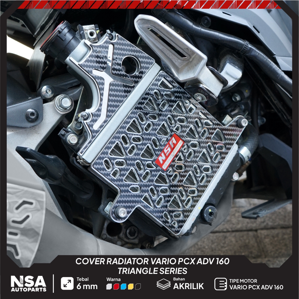 COVER RADIATOR VARIO ADV PCX 160 TRIANGLE SERIES CARBON TUTUP RADIATOR VARIO 160 TAMENG RADIATOR PCX