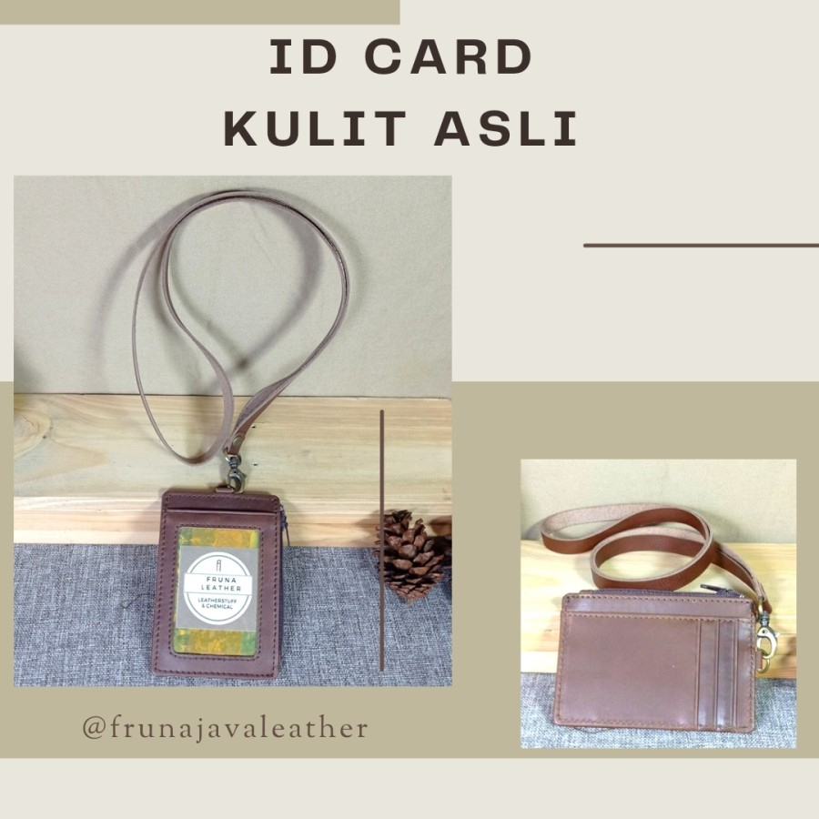 

Id Card Holder Kulit Name Tag Tempat Id Card Kantor Kulit Asli Lanyard Resleting Kulit