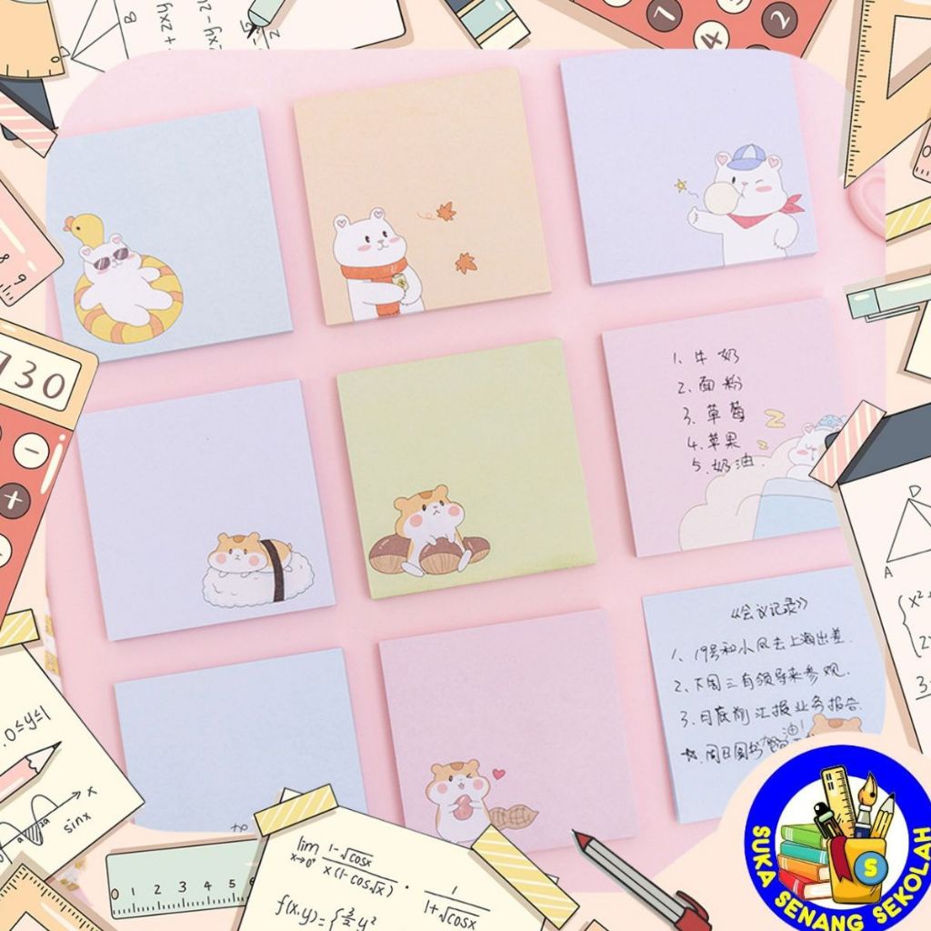 

Sticky Note / Kertas Memo Hamster & Bear AT0137