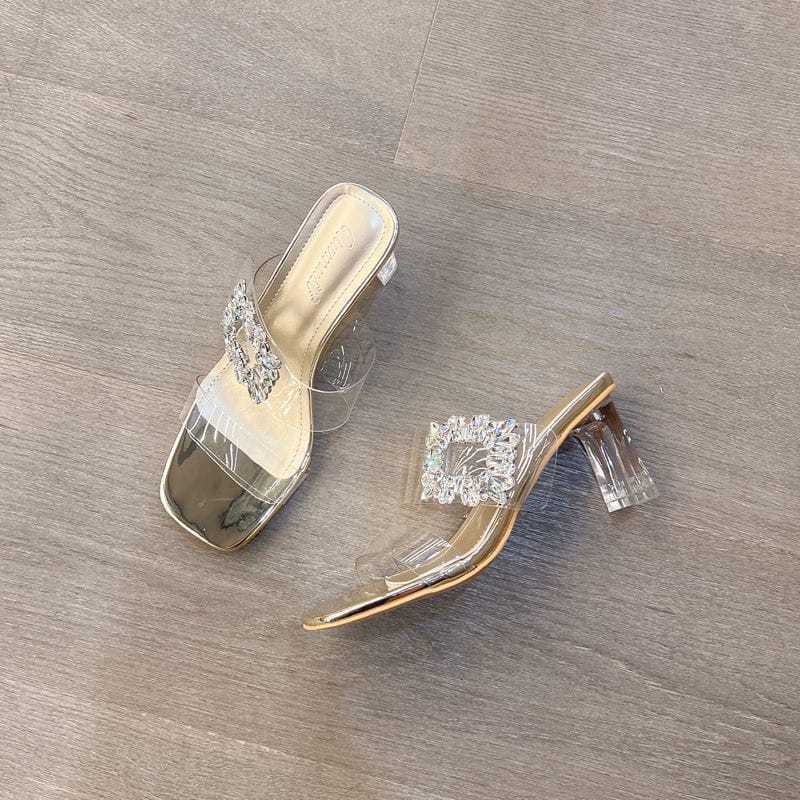 LN 08 sandal heels fasion kaca