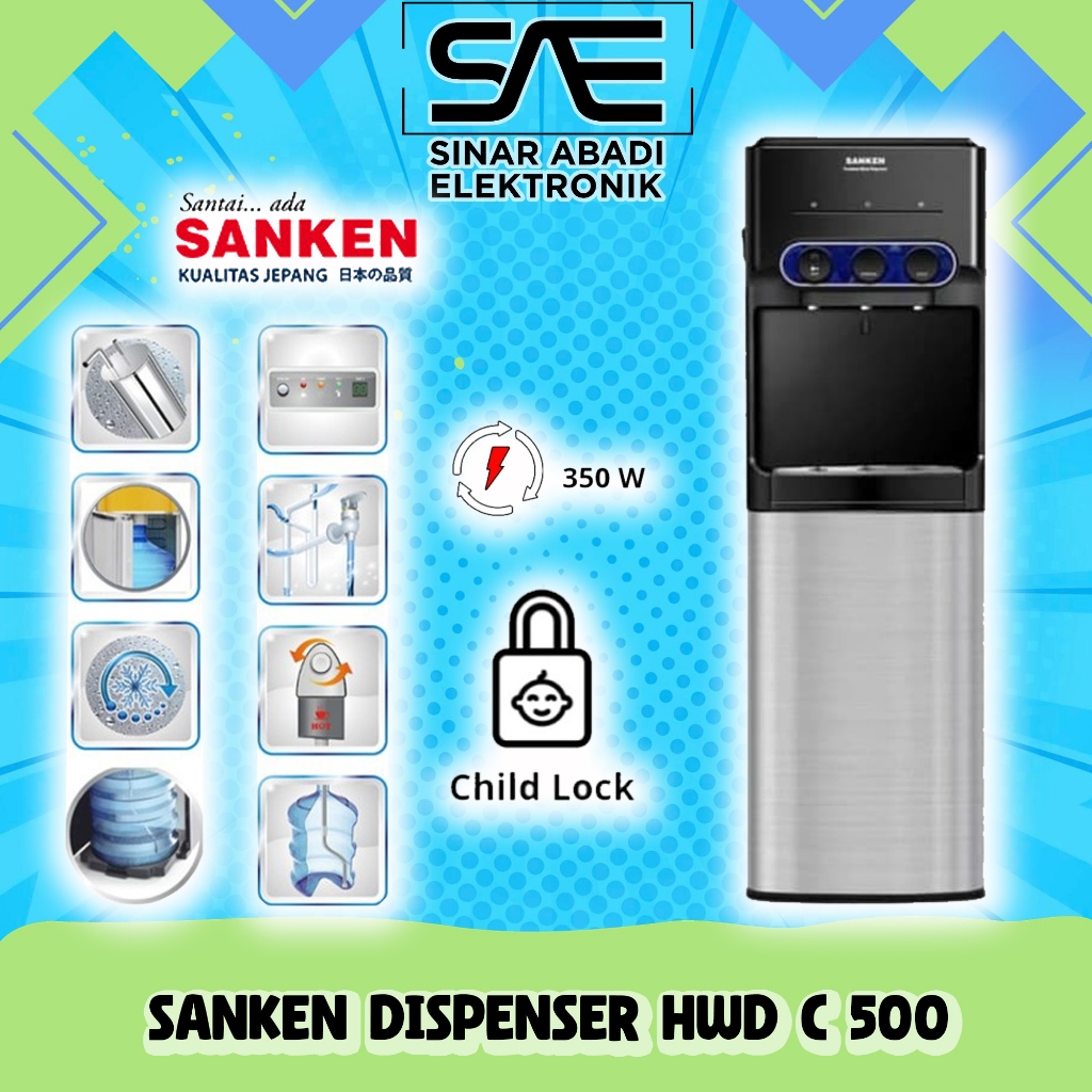 [COD] DISPENSER SANKEN GALON BAWAH HWD-C500E (NORMAL, COLD AND HOT) 100% ORI