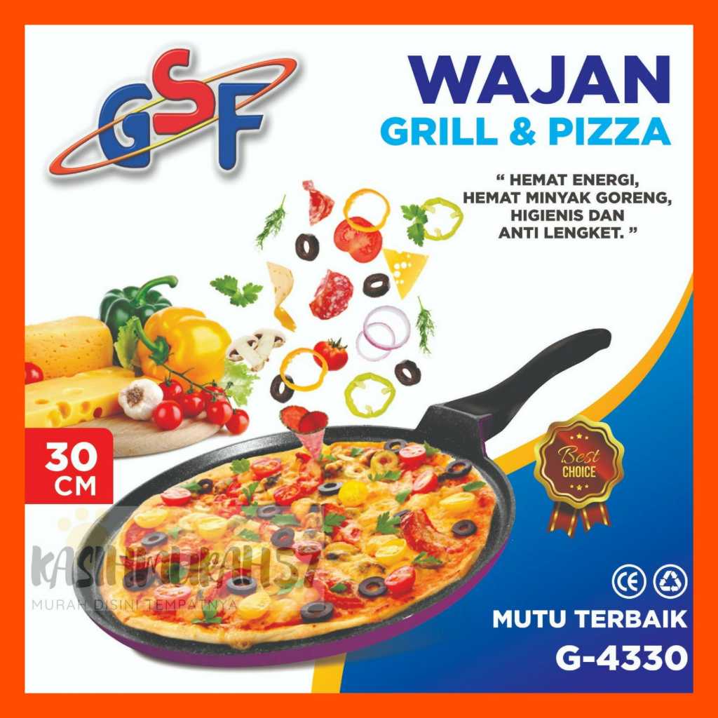 WAJAN GRILL PIZZA / WAJAN GRILL PIZZA 30CM GSF G-4330 / ROUND GRILL PAN / TEFLON PIZZA ANTI LENGKET 