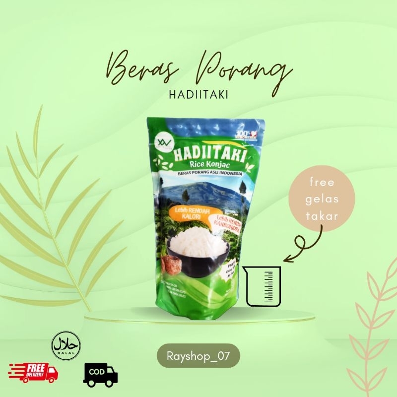 

HADIITAKI beras porang asli indonesia kemasan 1 kg (FREEGELASTAKAR) rendahkalori