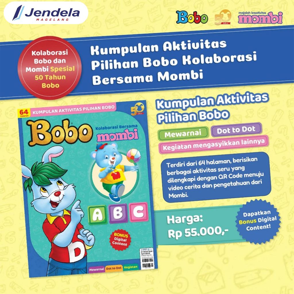 Majalah Bobo Edisi Kumpulan Aktivitas Pilihan Bobo Kolaborasi Bersama Mombi