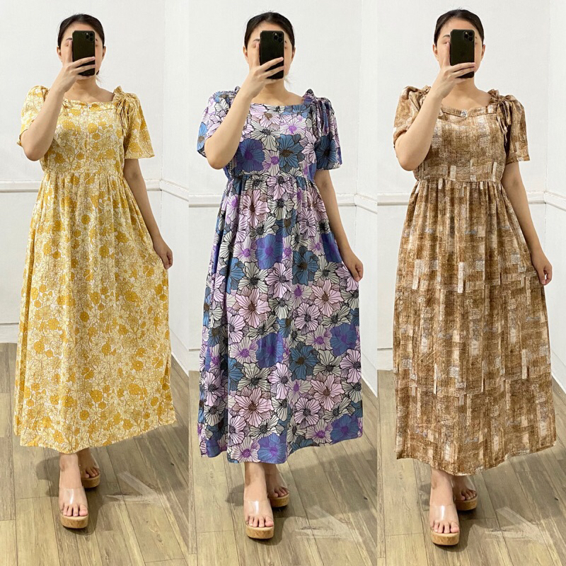 DRESS DAISY LD 110 BAHAN RAYON PREMIUM | DASTER BUMIL | DASTER BUSUI | DASTER LENGAN REMPEL | DASTER