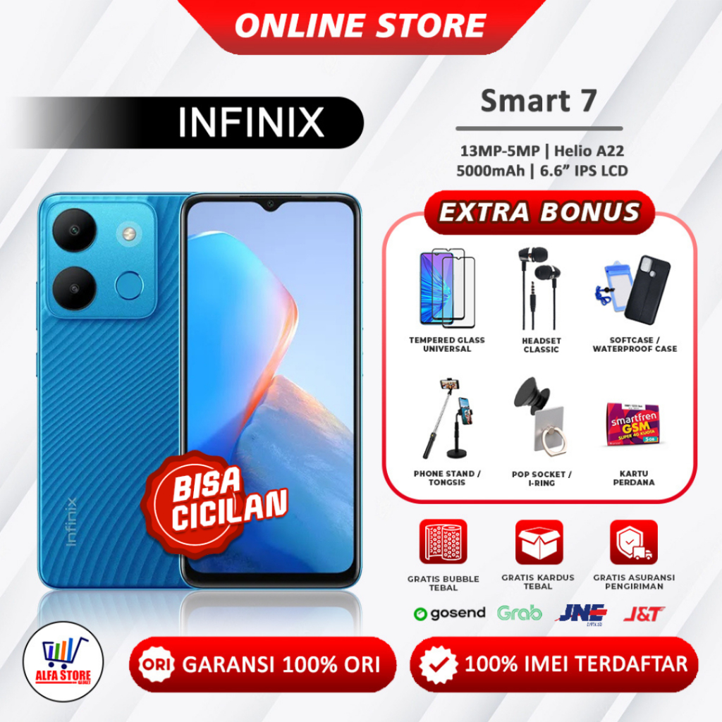 Infinix smart 7 ram 4/64 ram 3/64 ram 4/128 Garansi Resmi