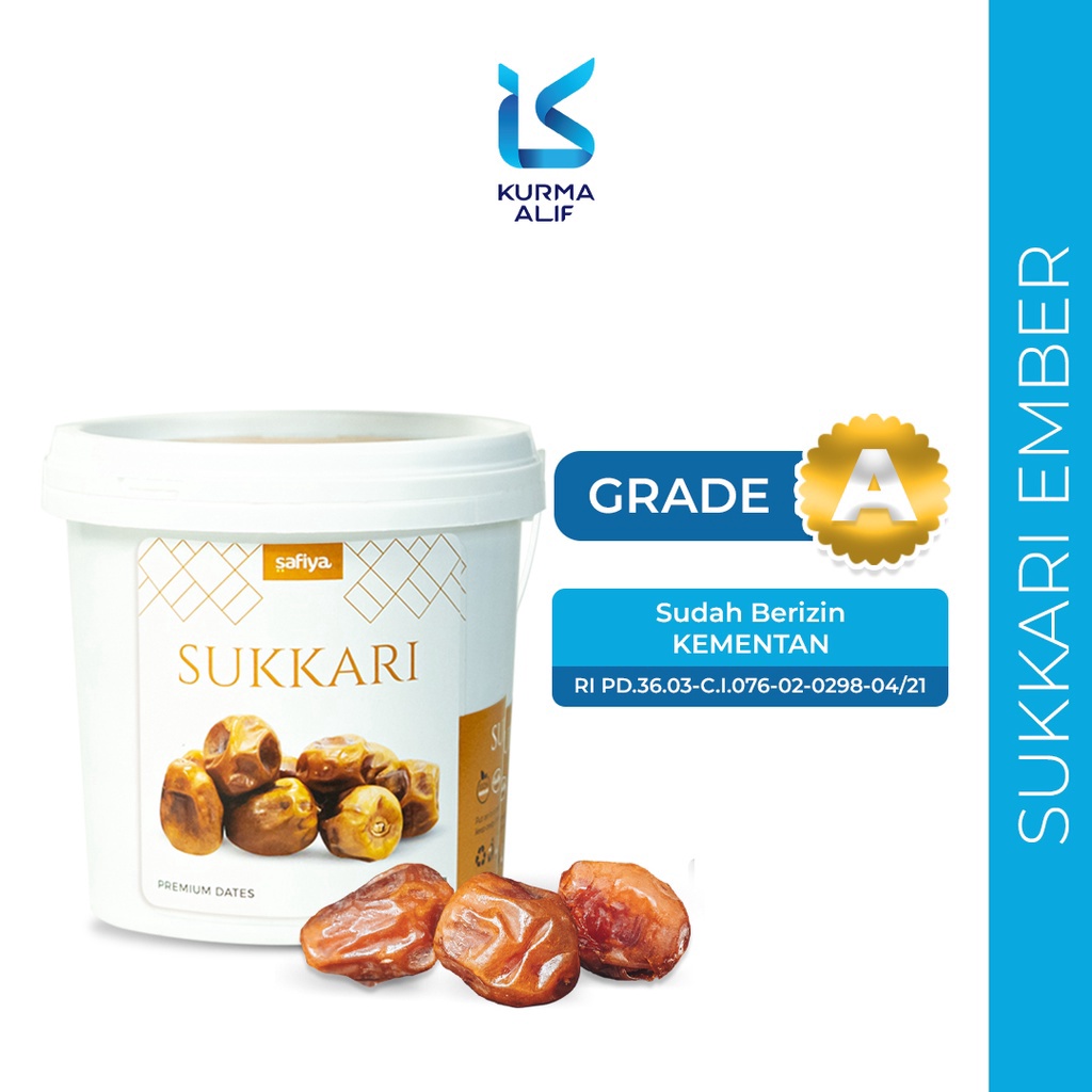 

12.12 Brand Kurma Sukari Ember 850 gr Safiya Original !!