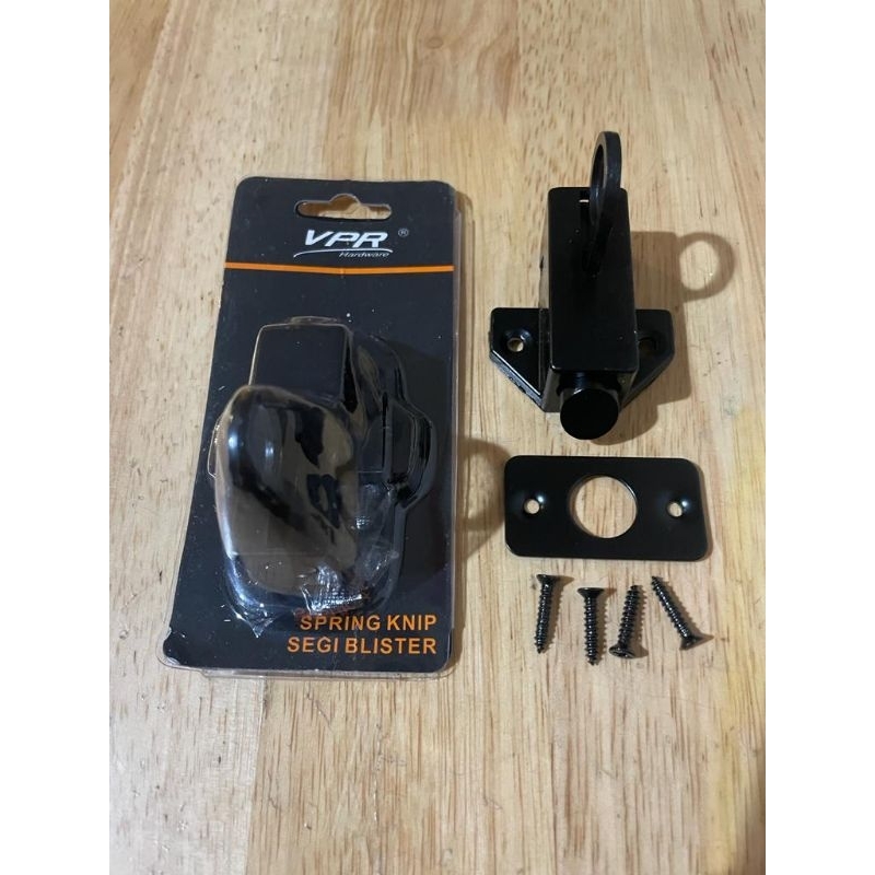 Spring knife Hitam Black kotak VPR Grendel kodok slot PER VPR