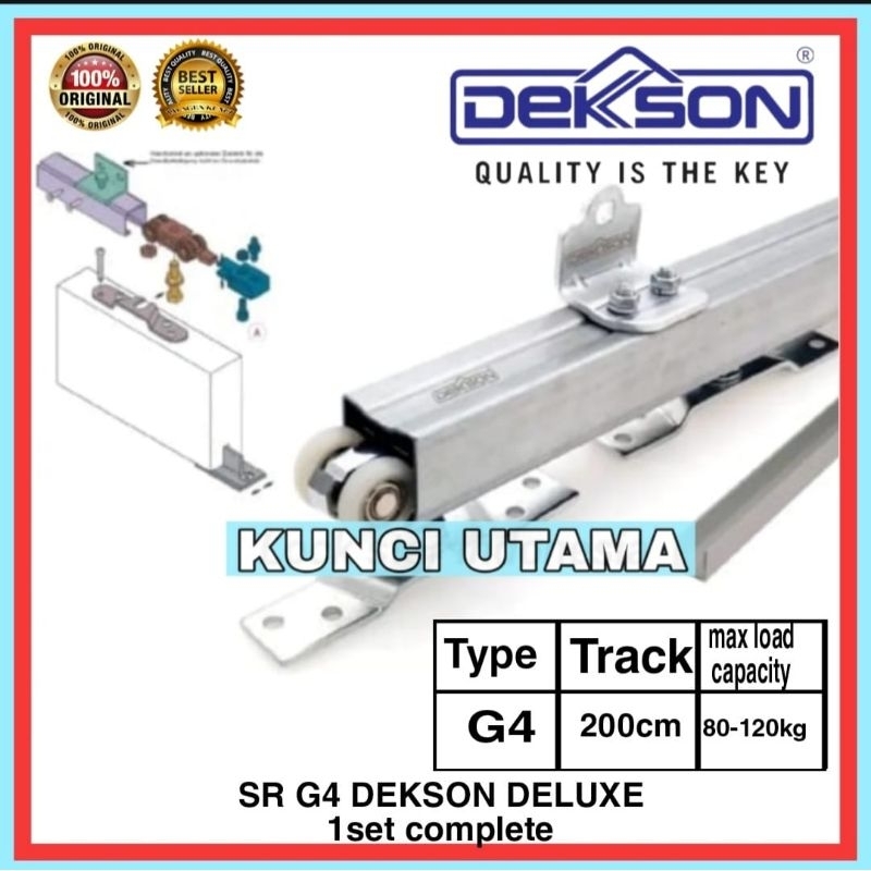rel pintu sliding Dekson PREMIUM G4 200cm rel pintu geser gantung 2.m 1set