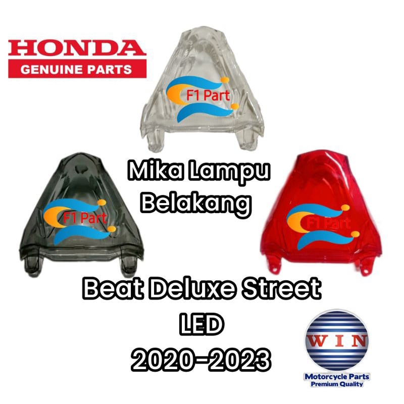 Mika Lampu Stop Rem Belakang Honda beat New LED New Deluxe Street 2020 2021 2022 2023 Merah bening smoke lampu belakang stoplamp kaca belakang kaca stop