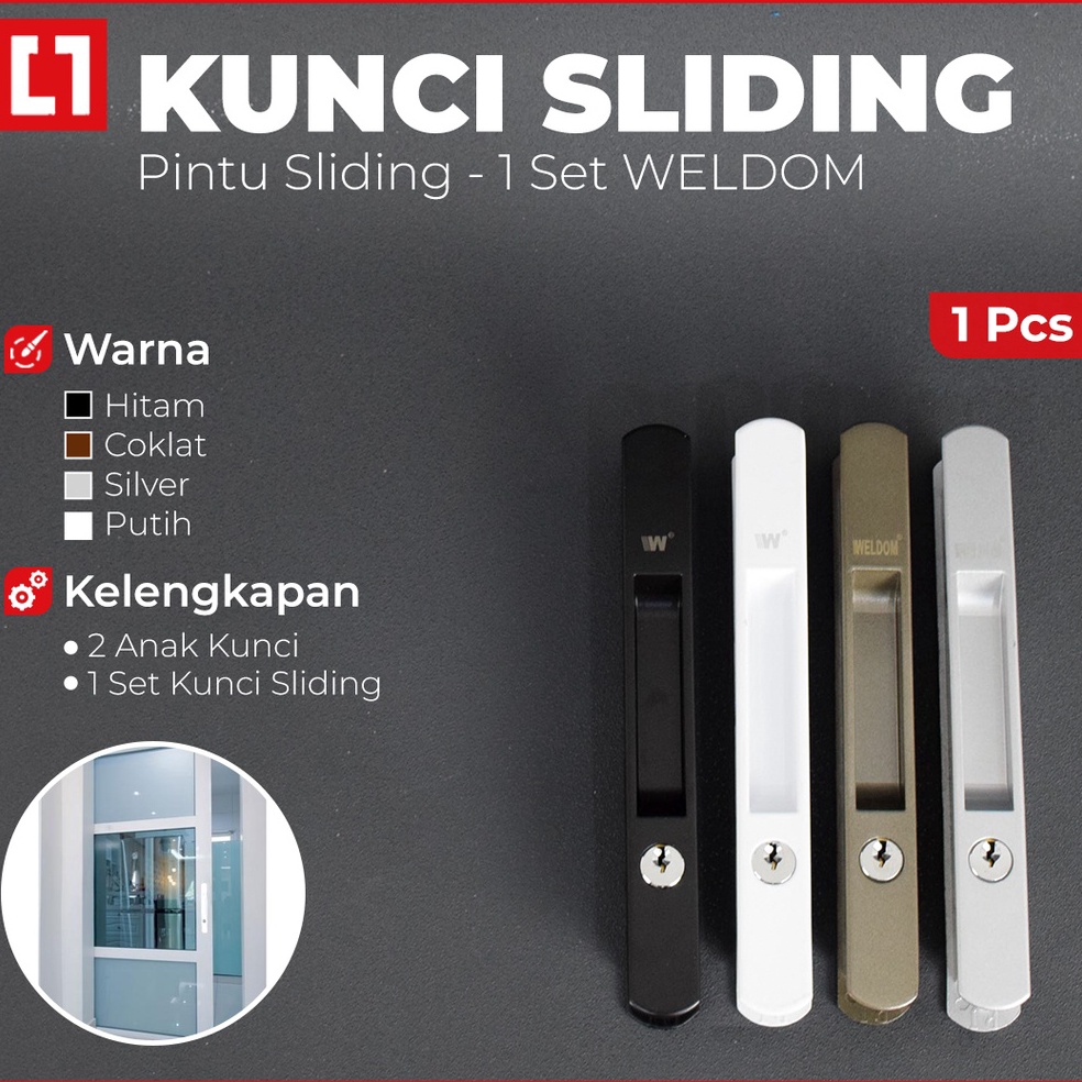 New Stock.. Handle Kunci Tarikan Pintu Aluminium Sliding Geser Tanam RA66 - Weldom