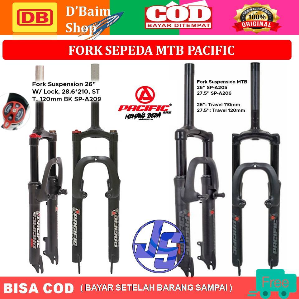 GARPU SEPEDA GUNUNG FORK SEPEDA MTB SUSPENSI PACIFIC A205 FORK SUSPENSION MTB FORK MTB 26 DAN 27,5